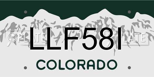 LLF58I Colorado License Plate