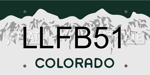 LLFB51 Colorado License Plate