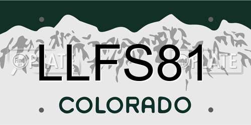 LLFS81 Colorado License Plate