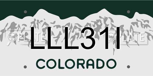 LLL31I Colorado License Plate