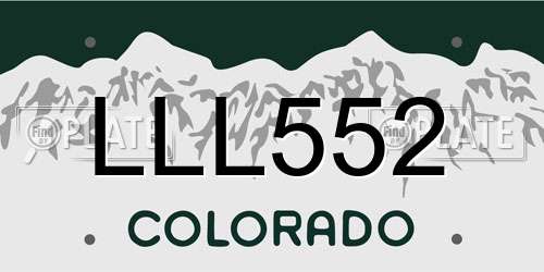 LLL552 Colorado License Plate