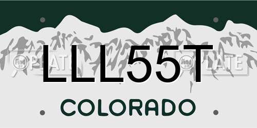 LLL55T Colorado License Plate