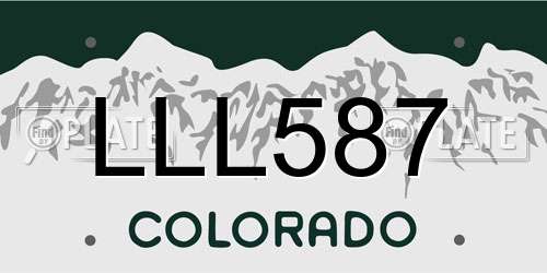 LLL587 Colorado License Plate