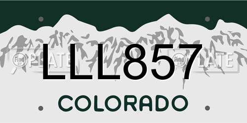LLL857 Colorado License Plate