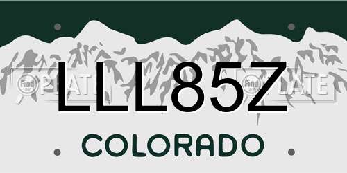 LLL85Z Colorado License Plate