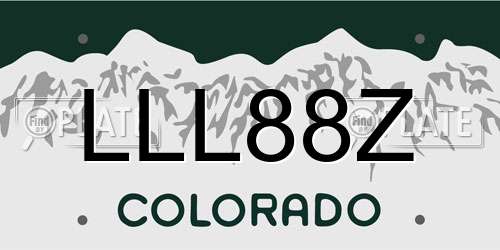 LLL88Z Colorado License Plate