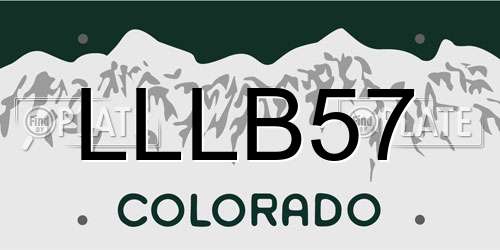 LLLB57 Colorado License Plate