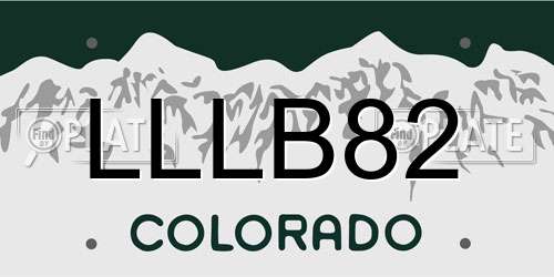 LLLB82 Colorado License Plate