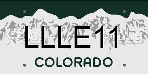 LLLE11 Colorado License Plate