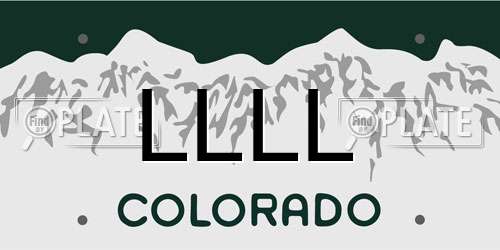 LLLL Colorado License Plate
