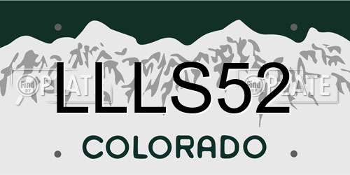 LLLS52 Colorado License Plate