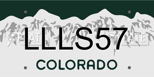 LLLS57 Colorado License Plate