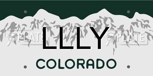 LLLY Colorado License Plate