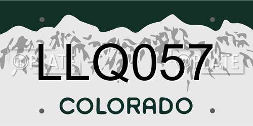 LLQ057 Colorado License Plate