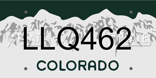 LLQ462 Colorado License Plate