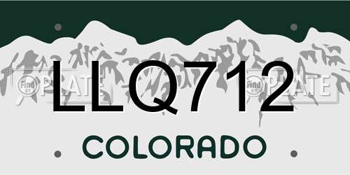 LLQ712 Colorado License Plate