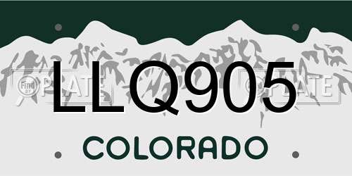 LLQ905 Colorado License Plate