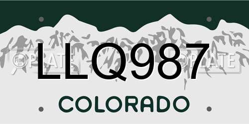 LLQ987 Colorado License Plate
