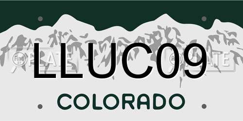 LLUC09 Colorado License Plate
