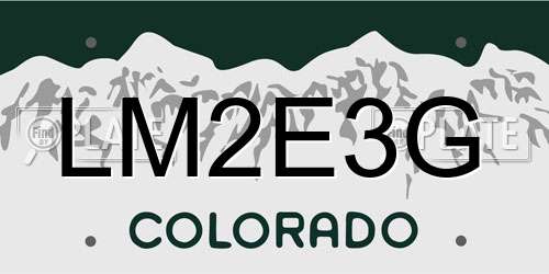LM2E3G Colorado License Plate