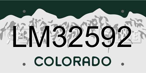 LM32592 Colorado License Plate