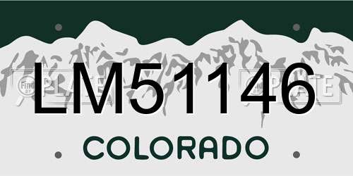 LM51146 Colorado License Plate
