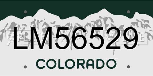 LM56529 Colorado License Plate