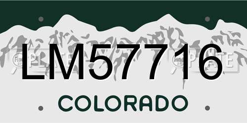 LM57716 Colorado License Plate