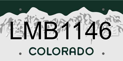LMB1146 Colorado License Plate