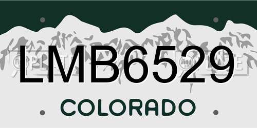 LMB6529 Colorado License Plate