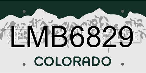 LMB6829 Colorado License Plate