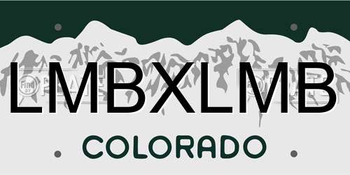LMBXLMB Colorado License Plate