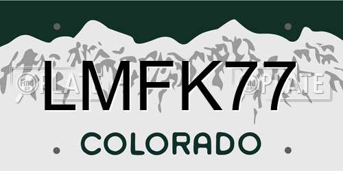 LMFK77 Colorado License Plate