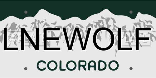 LNEWOLF Colorado License Plate
