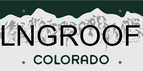 LNGROOF Colorado License Plate