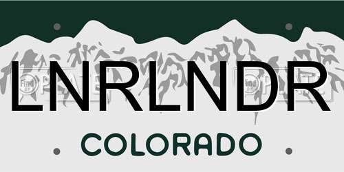 LNRLNDR Colorado License Plate