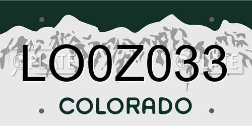 LO0Z033 Colorado License Plate