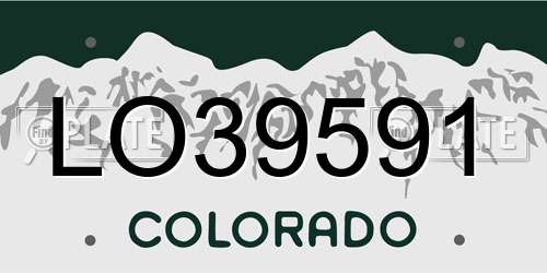 LO39591 Colorado License Plate