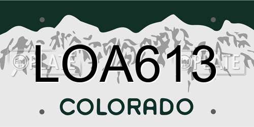 LOA613 Colorado License Plate