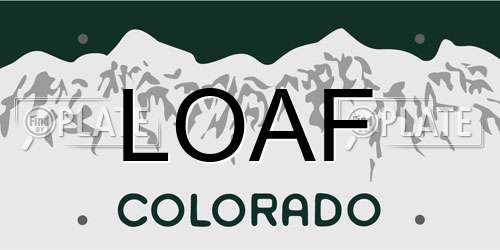 LOAF Colorado License Plate