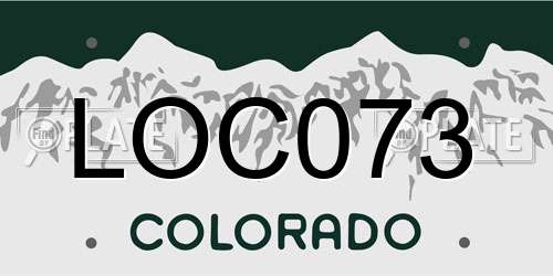 LOC073 Colorado License Plate