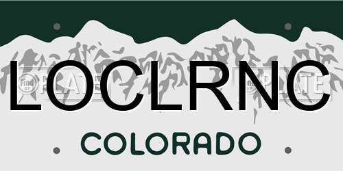 LOCLRNC Colorado License Plate
