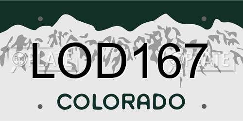 LOD167 Colorado License Plate