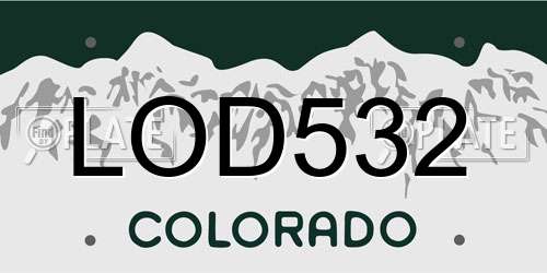 LOD532 Colorado License Plate