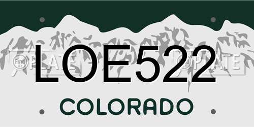 LOE522 Colorado License Plate