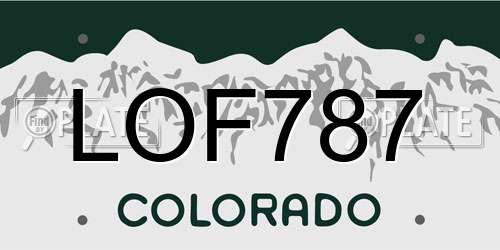 LOF787 Colorado License Plate