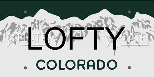 LOFTY Colorado License Plate