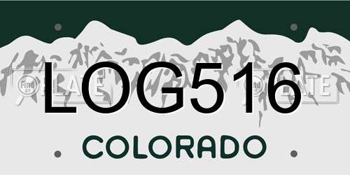 LOG516 Colorado License Plate