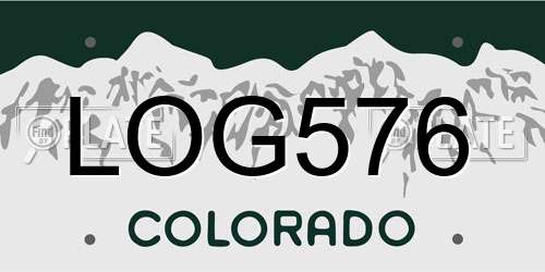 LOG576 Colorado License Plate