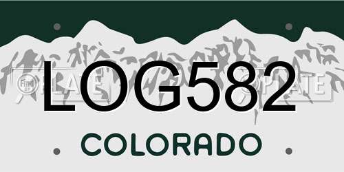 LOG582 Colorado License Plate